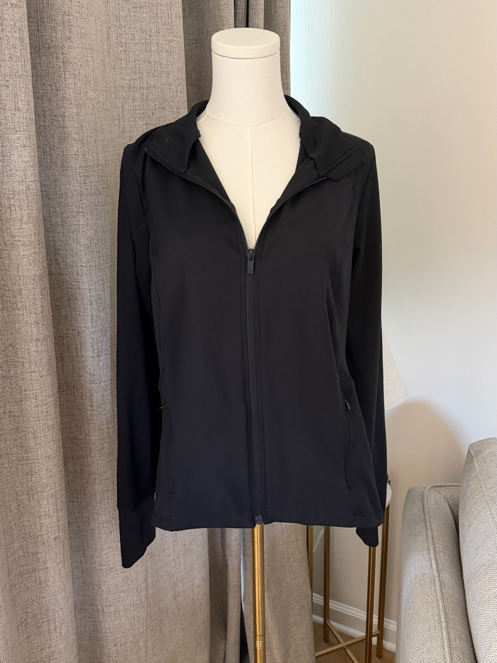All In Motion Black Zip-Up Hooded Jacket